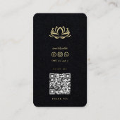 Carte De Visite Thérapie Spa moderne Gold Lotus (Dos)