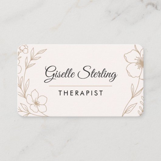 Carte De Visite Therapist Botanical Florist QR Code Professional (Devant)