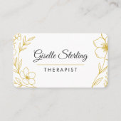 Carte De Visite Therapist Floral Professional (Devant)