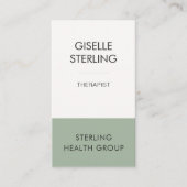 Carte De Visite Therapist Mental Health Sage Green (Devant)