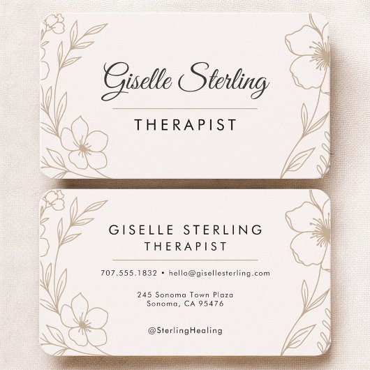 Carte De Visite Therapist Psychologist Floral