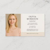 Carte De Visite Therapist Psychologist Neutral Beige Photo (Devant)