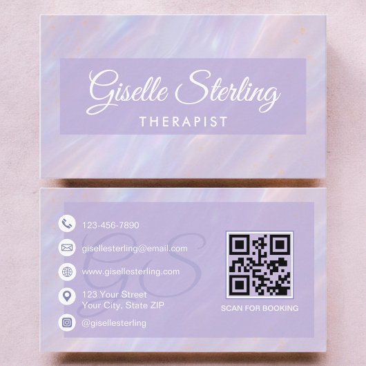 Carte De Visite Therapist Psychologist Purple
