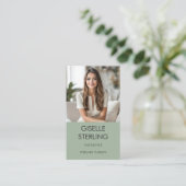 Carte De Visite Therapist Psychologist Sage Green Photo (Debout devant)