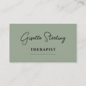 Carte De Visite Therapist Psychologist Sage Green QR Code (Devant)