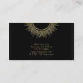 Carte De Visite Thérapiste céleste Gold Black Sun Moon Conseiller (Dos)