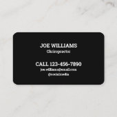 Carte De Visite Thérapiste de la chiropratique (Dos)