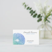 Carte De Visite Thérapiste de massage blanc et bleu zen (Debout devant)