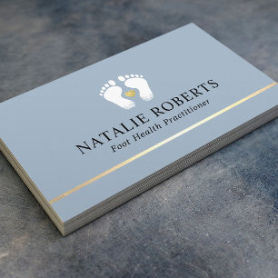 Carte De Visite Thérapiste de massage de pied Podiatre Dusty Blue