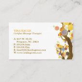 Carte De Visite Thérapiste de Massage des arbres élégant (Dos)