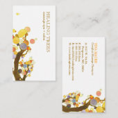 Carte De Visite Thérapiste de Massage des arbres élégant (Devant / Derrière)