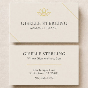 Carte De Visite Thérapiste de massage neutre crème Minimaliste Lot