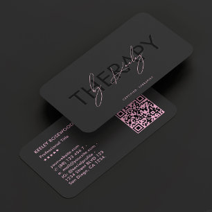 Carte De Visite Thérapiste Massage Podiatre Rose Noir