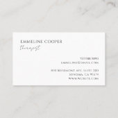 Carte De Visite Thérapiste minimaliste moderne (Dos)