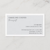 Carte De Visite Thérapiste minimaliste moderne (Dos)