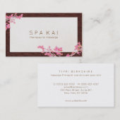 Carte De Visite Thérapiste moderne de massage Spa rose (Devant / Derrière)