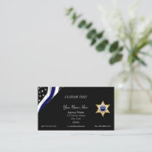 Carte De Visite Thin Blue Line Custom Quote and Badge (Debout devant)