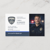 Carte De Visite Thin Blue Line Police Photo Business Card (Devant)