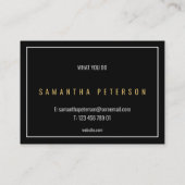 Carte De Visite Thin white border, or, noir (Dos)