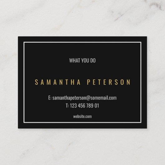 Carte De Visite Thin white border, or, noir (Dos)