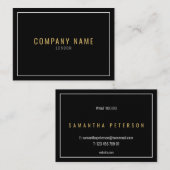 Carte De Visite Thin white border, or, noir (Devant / Derrière)