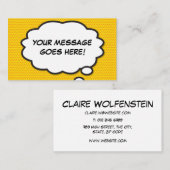 Carte De Visite Think Bubble Fun Retro Comic Book (Devant / Derrière)