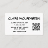 Carte De Visite Think Bubble QR Code amusant Comique Livre bleu (Dos)