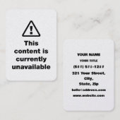 Carte De Visite ⚠ This Content Is Currently Unavailable (Devant / Derrière)