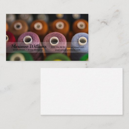 Carte De Visite Threading coloré | Seamstress (Devant / Derrière)