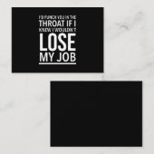 Carte De Visite Throat punch drôle employé cite blanc (Devant / Derrière)