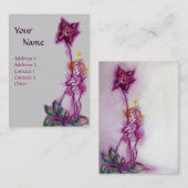 CARTE DE VISITE THUMBELINA À FLEURS URPLES (Devant / Derrière)