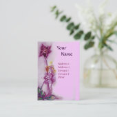 CARTE DE VISITE THUMBELINA AVEC MONOGRAM DE FLEURS ROSE PURPLE (Debout devant)