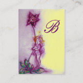 CARTE DE VISITE THUMBELINA AVEC MONOGRAMME DE FLEURS JAUNE (Dos)