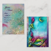 CARTE DE VISITE THUMBELINA DORMIR ENTRE FEUILLES ROSE (Devant / Derrière)