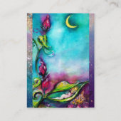 CARTE DE VISITE THUMBELINA DORMIR ENTRE FEUILLES ROSE (Dos)