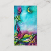 CARTE DE VISITE THUMBELINA DORMIR ENTRE FEUILLES ROSE (Dos)