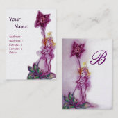 Carte De Visite THUMBELINA MONOGRAS Violet violet Fleur Blanc (Devant / Derrière)
