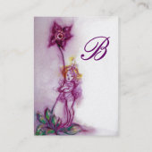 Carte De Visite THUMBELINA MONOGRAS Violet violet Fleur Blanc (Dos)
