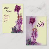 Carte De Visite THUMBELINA MONOGRAS Violet Violet Fleur Fée (Devant / Derrière)