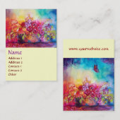 CARTE DE VISITE THUMBELINA, PANIER À FLEURS ET BOUTEILLE (Devant / Derrière)