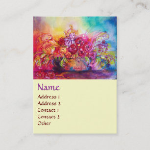 CARTE DE VISITE THUMBELINA, PANIER À FLEURS ET BOUTEILLE