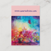 CARTE DE VISITE THUMBELINA, PANIER À FLEURS ET BOUTEILLE (Dos)