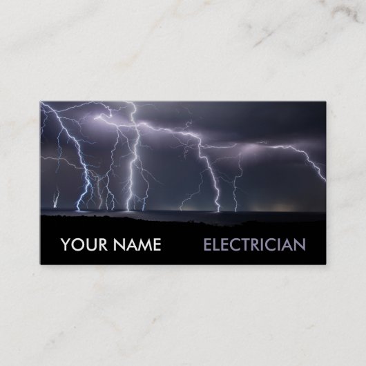 Carte De Visite Thunderstorm Photo Electrician Electricity (Devant)