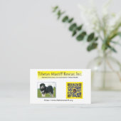 Carte De Visite Tibétain Mastiff Secourt, Inc. Information Busines (Debout devant)