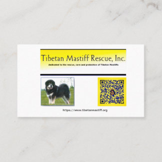 Carte De Visite Tibetan Mastiff Rescue, Inc. Information