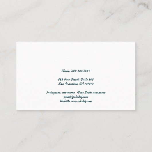 Carte De Visite TIdal motion (Dos)