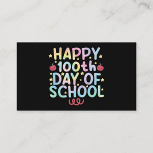 Carte De Visite Tie Dye Happy 100e jour d'école Enseignant Élève 