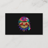 Carte De Visite Tie Dye Hippie Sloth Hippiness Peace Love Sloth 68 (Dos)