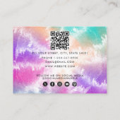 Carte De Visite Tie Dye Pastel Aquarelle rose orange Turquoise vio (Dos)
