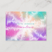 Carte De Visite Tie Dye Pastel Aquarelle rose orange Turquoise vio (Devant)